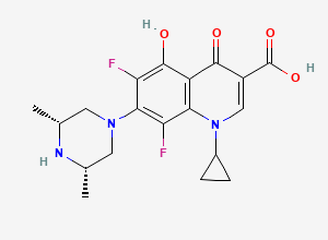 Two-dimensional chemical structure of Orbifloxacin EP Impurity D/ Desfluoro 5-Hydroxy Orbifloxacin, CAS 126458-22-8