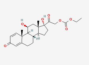 Two-dimensional chemical structure of Prednisolone-21-ethylcarbonate/ Prednicarbate EP Impuirty D, CAS 2205-88-1