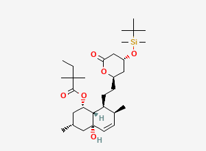Two-dimensional chemical structure of 4-tert-Butyldimethylsilyl-4a'-hydroxy Simvastatin, CAS 125142-16-7