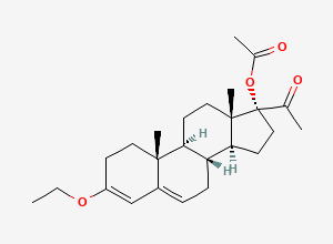 Two-dimensional chemical structure of 3-Ethoxy-17-hydroxypregna-3,5-dien-20-one 17-acetate