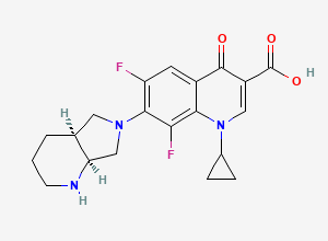 Two-dimensional chemical structure of Moxifloxacin EP Impurity A/ Moxifloxacin Related Compound A/ 8-Desmethoxy-8-Fluoro Moxifloxacin/ Moxifloxacin Difluoro Analog, CAS 151213-15-9