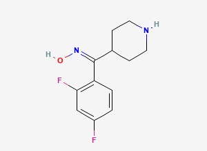 Two-dimensional chemical structure of (2,4-Difluorophenyl)-4-piperidinylmethanone oxime, (Z), CAS 691007-05-3