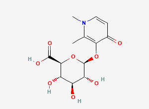 Two-dimensional chemical structure of Deferiprone 3-O-beta-D-Glucuronide, CAS 141675-48-1