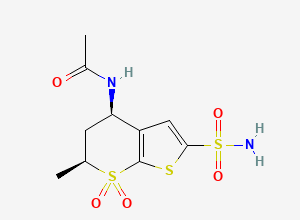 Two-dimensional chemical structure of N-Desethyl N-Acetyl Dorzolamide, CAS 147128-79-8