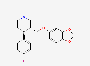 Two-dimensional chemical structure of (3R,4S)-3-(1,3-benzodioxol-5-yloxymethyl)-4-(4-fluorophenyl)-1-methylpiperidine