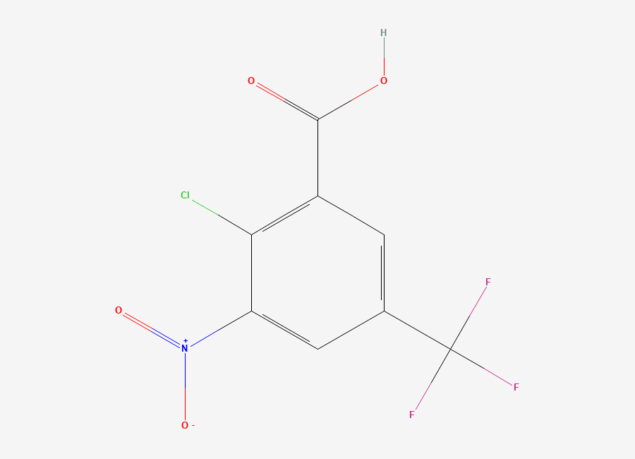 Two-dimensional chemical structure of 2-chloro-3-nitro-5-(trifluoromethyl)benzoic Acid