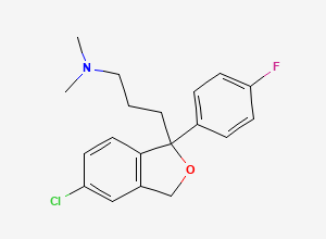 Two-dimensional chemical structure of Citalopram EP Impurity E/ Citalopram Related Compound G/ Citalopram 5-Chloro Analog (Free Base), CAS 64169-45-5