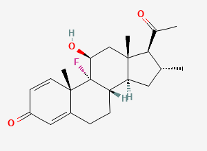 Two-dimensional chemical structure of 21-Dehydroxy Desoxymetasone, CAS 184899-80-7