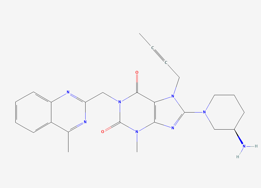 Two-dimensional chemical structure of Linagliptin, CAS 668270-12-0