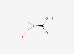 Two-dimensional chemical structure of rac-(1R,2S)-2-fluorocyclopropane-1-carboxylic acid