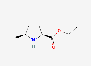 Two-dimensional chemical structure of (2S,5S)-Ethyl 5-methylpyrrolidine-2-carboxylate