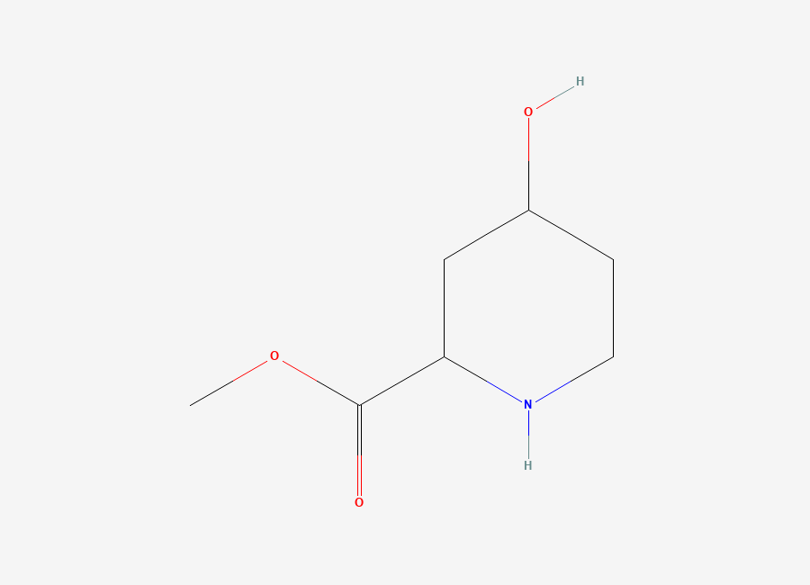 Two-dimensional chemical structure of Methyl 4-hydroxypiperidine-2-carboxylate
