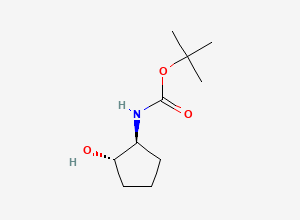 Two-dimensional chemical structure of tert-butyl N-((1S,2S)-2-hydroxycyclopentyl)carbamate