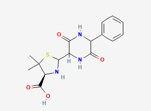 Two-dimensional chemical structure of Ampicillin EP Impurity C/ Ampicillin Diketopiperazine/ Ampicillin Dione/ Ampicillin Rearrangement Product, CAS 49841-96-5
