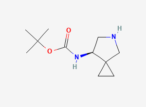 Two-dimensional chemical structure of tert-Butyl (7R)-5-azaspiro(2.4)heptan-7-ylcarbamate