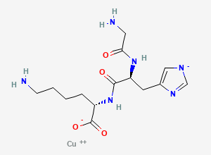 Two-dimensional chemical structure of Copper Tripeptide 1/ N2-(N-glycyl-L-histidyl)-L-Lysine, copper complex, CAS 89030-95-5
