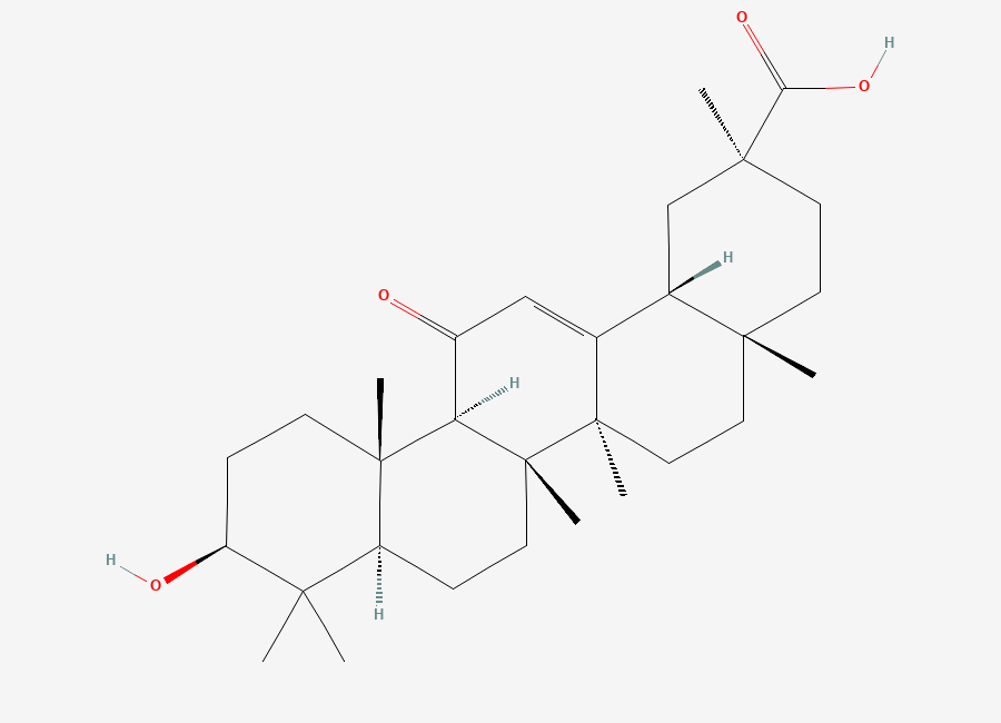 Two-dimensional chemical structure of Enoxolone, CAS 471-53-4