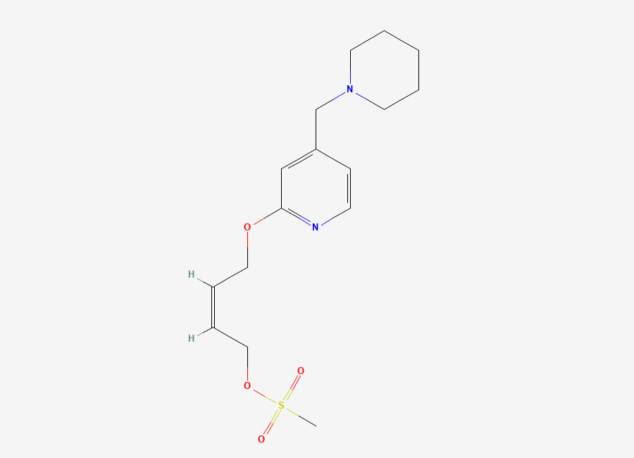 Two-dimensional chemical structure of (Z)-4-((4-(piperidin-1-ylmethyl)pyridin-2-yl)oxy)but-2-en-1-yl methanesulfonate, CAS 2897634-05-6
