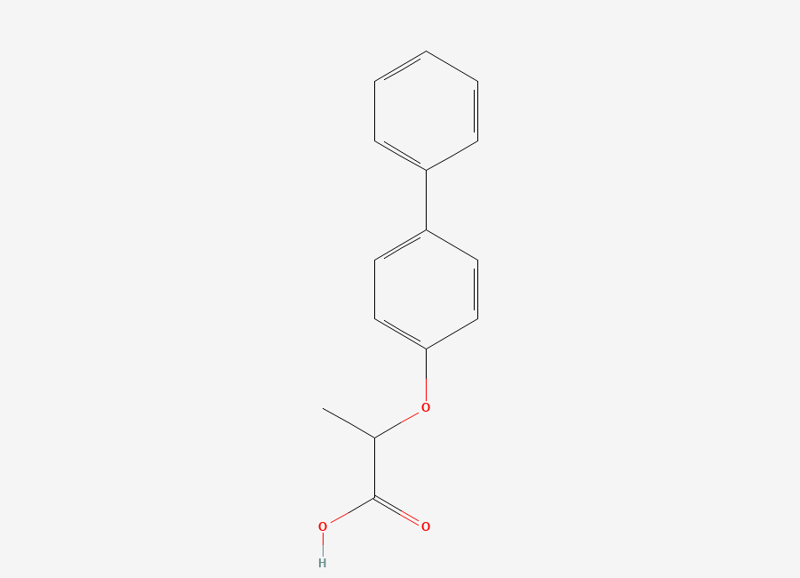 Two-dimensional chemical structure of 2-(4-Biphenylyloxy)propionic acid