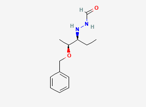 Two-dimensional chemical structure of 2-((1S,2S)-1-Ethyl-2-(phenylmethoxy)propyl)hydrazinecarboxaldehyde