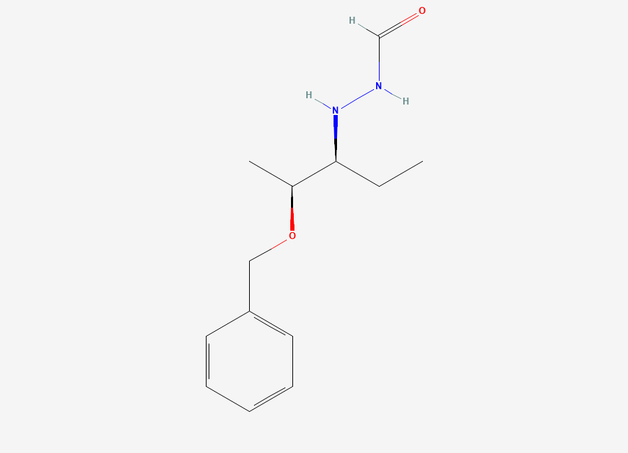 Two-dimensional chemical structure of 2-((1S,2S)-1-Ethyl-2-(phenylmethoxy)propyl)hydrazinecarboxaldehyde