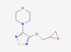 Two-dimensional chemical structure of (RS)-4-[4-[(Oxiran-2-yl)methoxy]-1,2,5-thiadiazol-3-yl]morpholine, CAS 58827-68-2