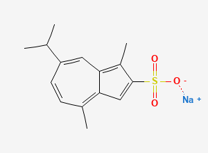Two-dimensional chemical structure of 7-isopropyl-1,4-dimethylazulene-2-sulfonate, sodium salt (1:1), CAS 93914-28-4