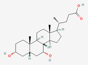 Two-dimensional chemical structure of Ursodeoxycholic Acid EP Impurity A, CAS 474-25-9