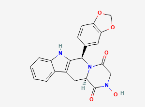 Two-dimensional chemical structure of (6R,12AR)-6-(1,3-Benzodioxol-5-YL)-2,3,6,7,12,12A-hexahydro-2-hydroxypyrazino[1',2':1,6]pyrido[3,4-B]indole-1,4-dione