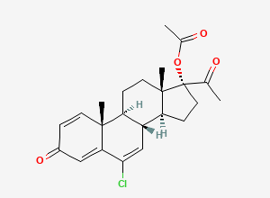 Two-dimensional chemical structure of Cyproterone Acetate EP Impurity I / Delmadinone Acetate / Chlormadinone Acetate EP Impurity D / Δ1-Chlormadinone Acetate ( Free Base ), CAS 13698-49-2