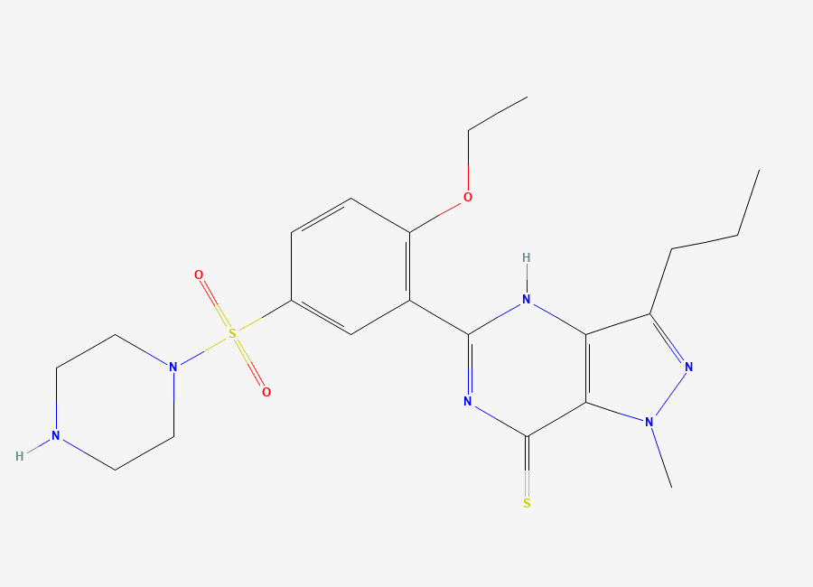 Two-dimensional chemical structure of Desmethyl Thiosildenafil, CAS 479073-86-4