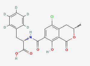 Two-dimensional chemical structure of 3-epi-Ochratoxin A-D5, CAS 1177316-02-7