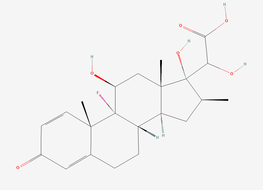 Two-dimensional chemical structure of 17-Deshydroxyacetyl Betamethasone 17-(Hydroxymethylcarboxylate)