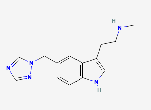 Two-dimensional chemical structure of Rizatriptan EP Impurity I / Rizatriptan Desmethyl Adduct, CAS 144034-84-4