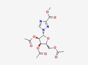 Two-dimensional chemical structure of Methyl 1-(2,3,5-tri-O-acetyl-beta-D-ribofuranosyl)-1H-1,2,4-triazole-3-carboxylate