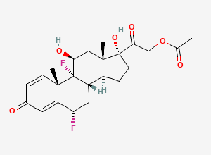 Two-dimensional chemical structure of 6α,9α-Difluoroprednisolone 21-Acetate, CAS 52-70-0