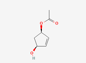 Two-dimensional chemical structure of rac-(1R,4S)-4-hydroxycyclopent-2-en-1-yl acetate