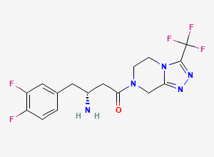 Two-dimensional chemical structure of Sitagliptin 2-Desfluoro Impurity, CAS 486459-88-5