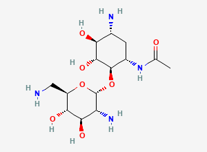 Two-dimensional chemical structure of Neomycin Sulfate EP Impurity B / 3-Acetylneamine, CAS 54617-39-9
