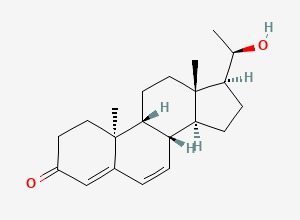 Two-dimensional chemical structure of 20-beta-Dihydrodydrogesterone, CAS 4243-73-6