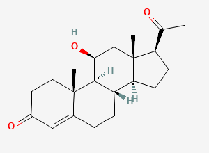 Two-dimensional chemical structure of 11beta-Hydroxyprogesterone