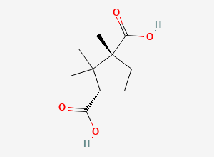 Two-dimensional chemical structure of Levocarnitine EP Impurity B / Camphoric Acid, CAS 5394-83-2