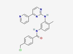 Two-dimensional chemical structure of 4-(Chloromethyl)-N-(4-methyl-3-((4-(3-pyridinyl)-2-pyrimidinyl)amino)phenyl)benzamide, CAS 404844-11-7