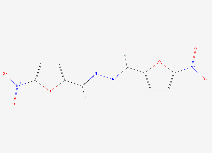 Two-dimensional chemical structure of 5-Nitro-2-furancarboxaldehyde 2-((5-nitro-2-furanyl)methylene)hydrazone