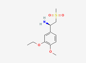 Two-dimensional chemical structure of (1R)-1-(3-ethoxy-4-methoxyphenyl)-2-methylsulfonylethanamine
