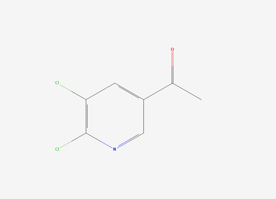 Two-dimensional chemical structure of 1-(5,6-Dichloropyridin-3-yl)ethan-1-one