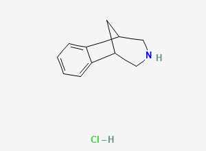 Two-dimensional chemical structure of 2,3,4,5-Tetrahydro-1H-1,5-methano-3-benzazepine Hydrochloride, CAS 230615-52-8