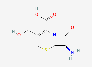 Two-dimensional chemical structure of (7R)-7-Amino-3-(hydroxymethyl)-8-oxo-5-thia-1-azabicyclo[4.2.0]oct-2-ene-2-carboxylic acid