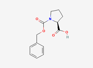 Two-dimensional chemical structure of N-Benzyloxycarbonyl-L-proline, CAS 1148-11-4