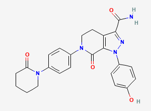 Two-dimensional chemical structure of Apixaban O-Desmethyl Impurity, CAS 503612-76-8